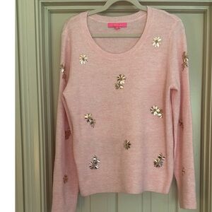 Lilly Pulitzer Pink Floral Embellished Sweater